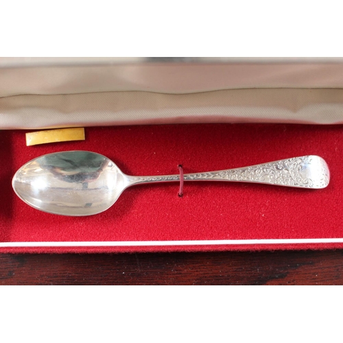 223 - Cased Silver Teaspoon London 1956 12g total weight