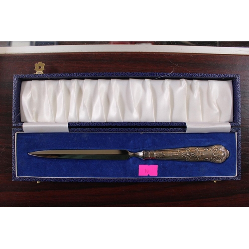 225 - Cased Silver Handled Paper knife