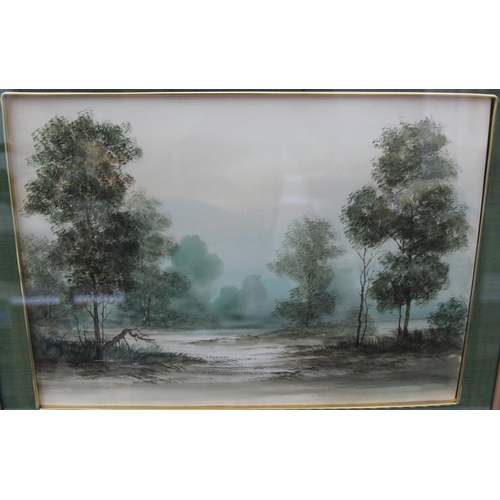 69 - Framed watercolour of trees unsigned. Frame measures 45cm by 35cm and painting 36cm by 26cm.