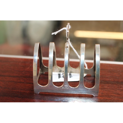 121 - 20thC Silver table toast rack 56g total weight