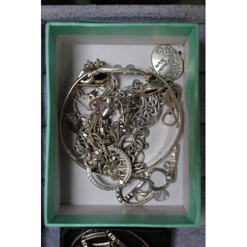 143 - Collection of assorted Silver Jewellery inc. Bangle, Rings etc 64g total weight