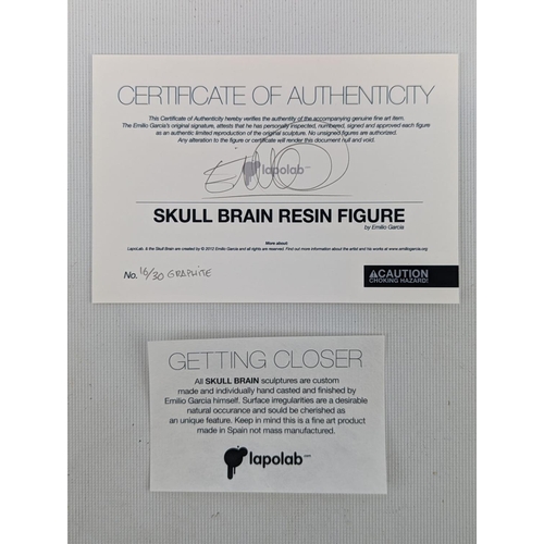 26 - Emilio Garcia (b1981) Skull Brain Graphite segmented sculpture. Ltd edition 16/30 with certificate o... 