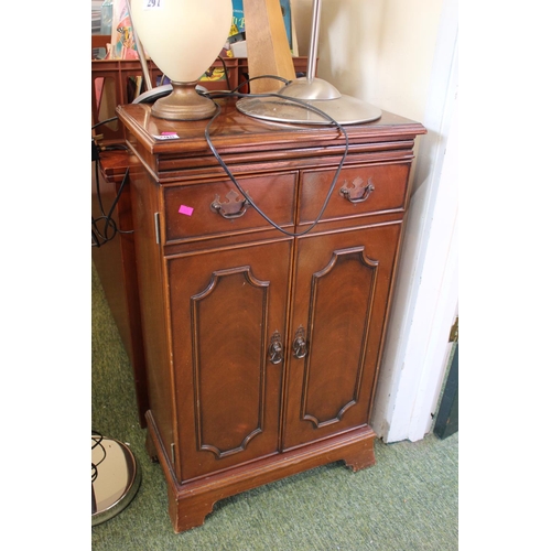 441 - Reproduction Narrow cabinet with inlaid detail