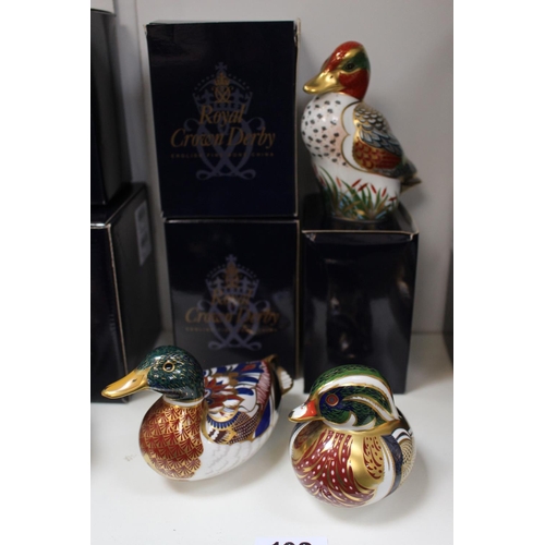 103 - Collection of 3 Royal Crown Derby paperweights to include Green Winged Teal, Mallard & Carolina Duck... 