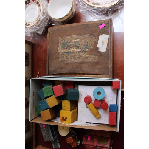 114 - German wooden cased Vintage Bricks and another collection of Bricks