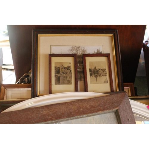 138 - Large collection of assorted Framed Pictures and prints inc The Ouse St Ives in Winter etc and a Bra... 