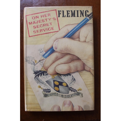 225 - Ian Fleming On Her Majesty's Secret Service 1963 First Edition Jonathan Cape. Brown Cloth with dust ... 