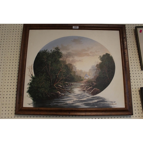 117 - B D Horswell framed Oil on canvas of a river scene