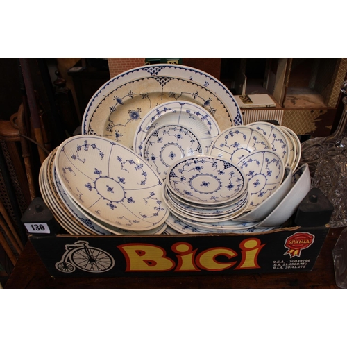 130 - Collection of Blue and White Furnivals plates