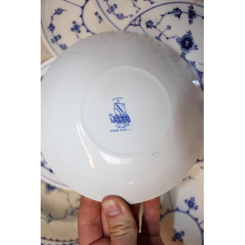 130 - Collection of Blue and White Furnivals plates