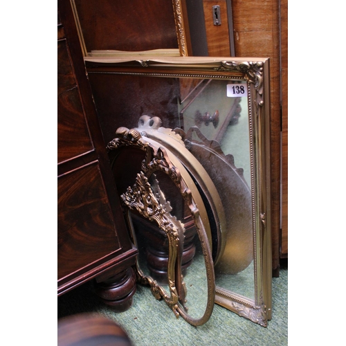 138 - Collection of assorted Gilt framed Mirrors (5)