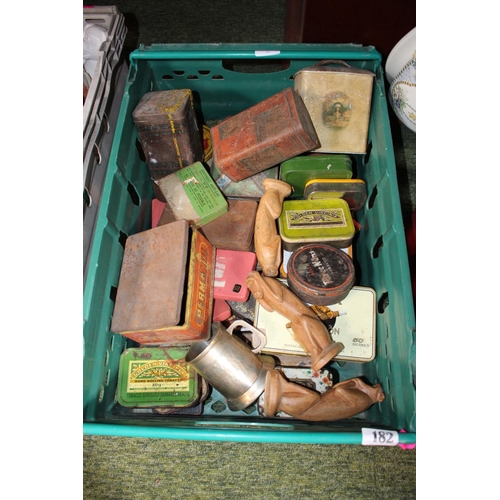 182 - Collection of assorted Advertising tins with contents