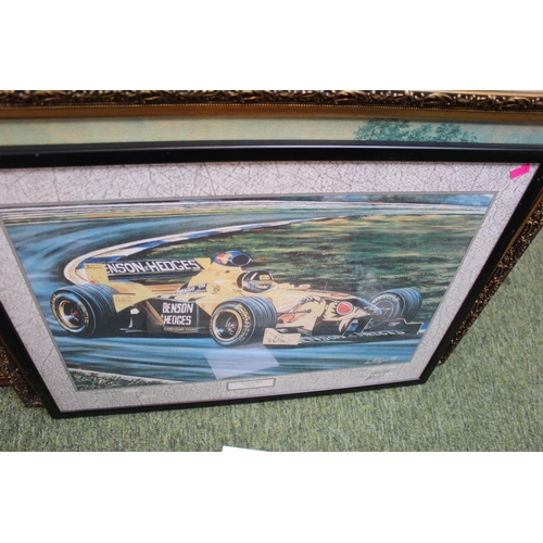 202 - Collection of assorted Pictures inc. Damon Hill signed print