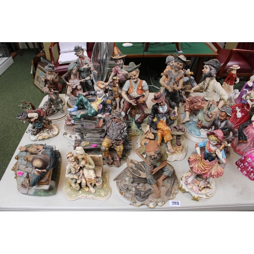 203 - Large collection of Capodimonte ceramic figures