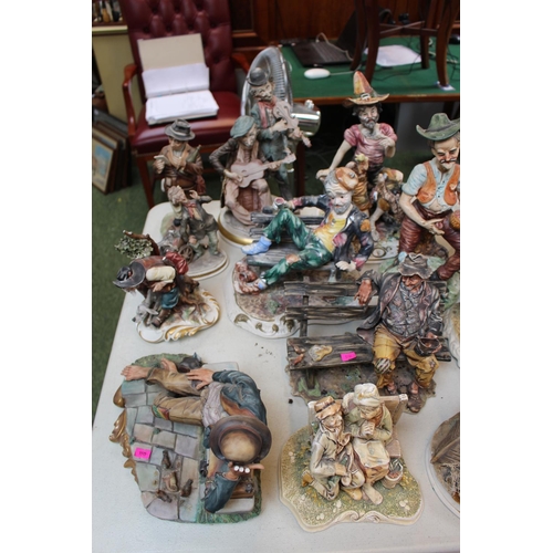 203 - Large collection of Capodimonte ceramic figures