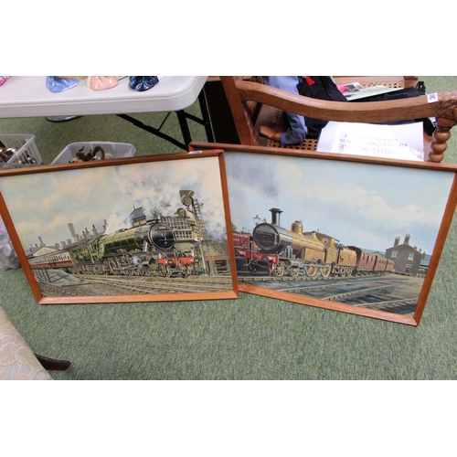 210 - 2 Oil on boards Les Perrin, 2 Locomotive 60050 & 28 M & GN signed