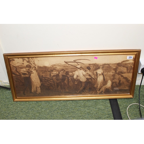 221 - Framed Engraving of Farm workers