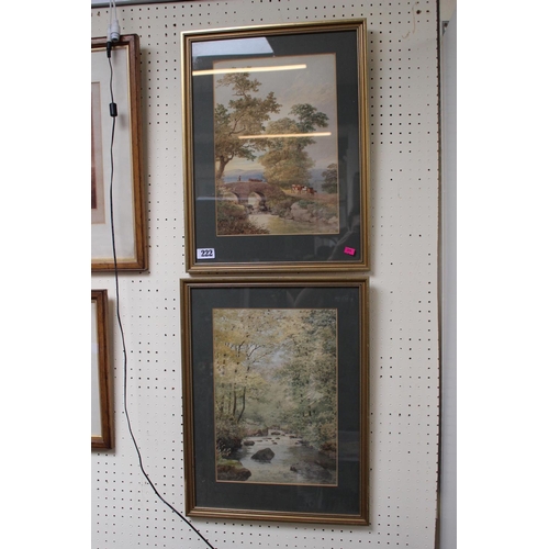 222 - G Bartlett; 2 Framed watercolours of Yorkshire