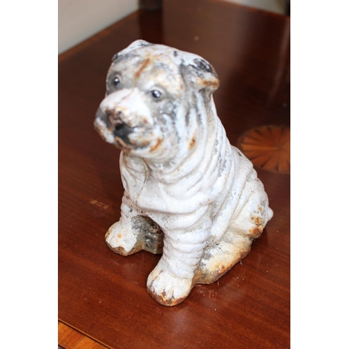 77 - Heavy Cast Iron Painted figure of a Bulldog puppy