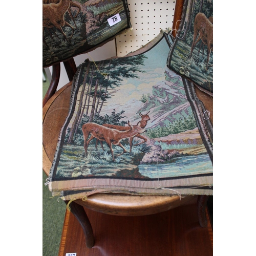 78 - Collection of Deer and mountainous textile panels