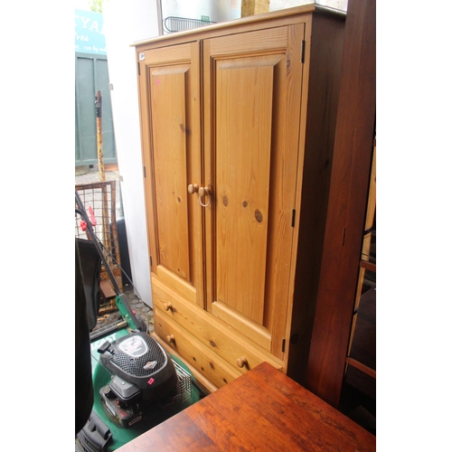 509 - Pine Wardrobe with drawer base