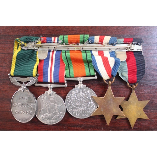 189 - WWII Medal Group 5 Medal group for CPL J H Hughes Welch 4033533 to include 39-45 Star, France German... 