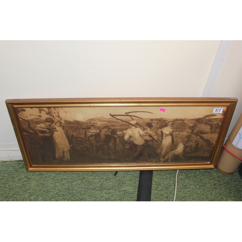 207 - Framed Engraving of Farm workers