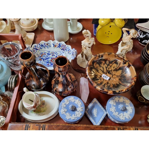 137 - Collection of assorted Pottery and ceramics inc. Wedgwood, Wedgwood John Pell Jug etc