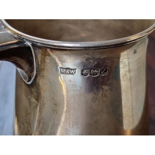 194 - Mappin & Webb Silver Tankard with engraving 285g total weight