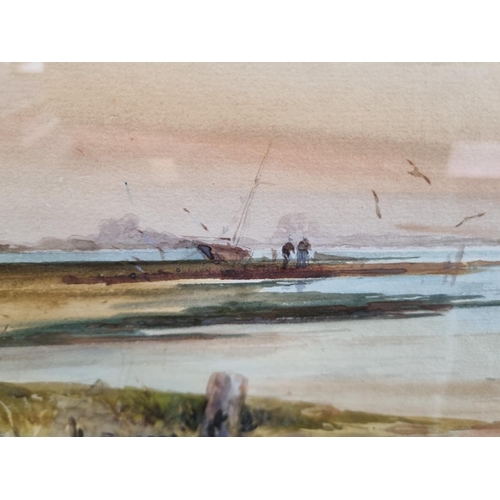 206 - Thomas Sidney 19thC/Early 20thC Watercolour of Bosham Sussex dated 1910 in Gilt Gesso Frame