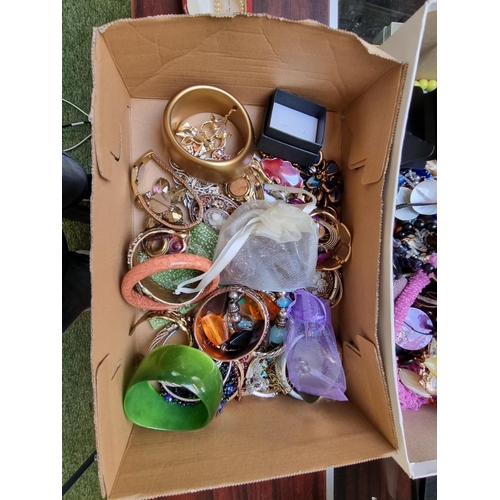 251 - 3 Boxes of assorted Costume jewellery inc. Necklaces, Bangles etc