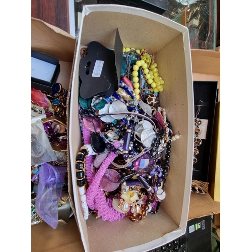 251 - 3 Boxes of assorted Costume jewellery inc. Necklaces, Bangles etc