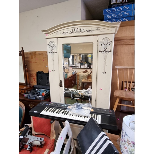 318 - Edwardian wardrobe with mirrored door