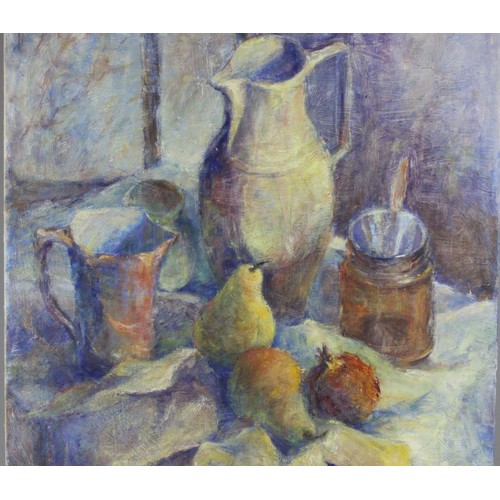 93 - Original Still Life with Fruit, Oil on Canvas. By the renowned Hertfordshire artist Kathleen M Downi... 