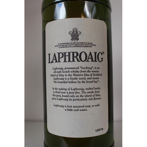 1 - Laphroaig 10 Year Single Islay Malt Scotch Whisky 1litre. Prince of Wales Appointment. 43% Vol L0071... 