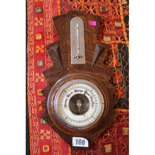 100 - Oak Cased 1950s Wall barometer