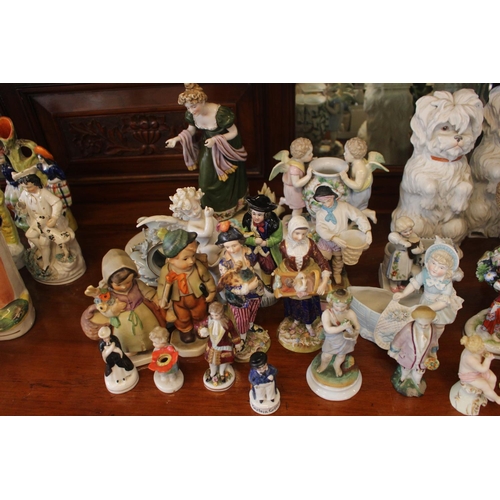 88 - Collection of assorted 19thC and later figures in Sitzendorf, Dresden etc