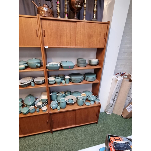 317 - Mid Century Wall unit with sliding cupboard doors