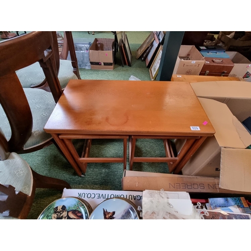 323 - Mid Century Fold over table with side tables integral