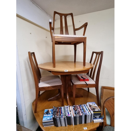 327 - Mid Century Round table and 3 matching chairs