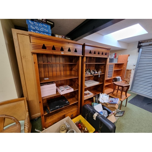 330 - 2 Large Pine bookcases with drawers to base