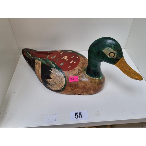 55 - Antique Wooden hand painted Decoy Duck