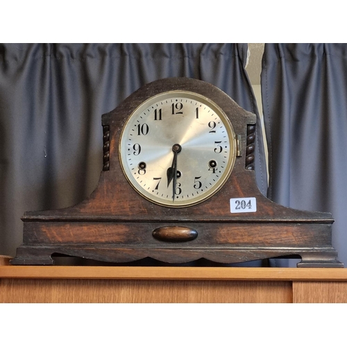 189 - Large Oak Cased Mantel clock with numeral dial