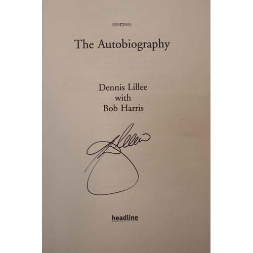 14 - Dennis Lillee the Autobiography Menace Signed and Allan Lamb My Autobiography Signed and another boo... 