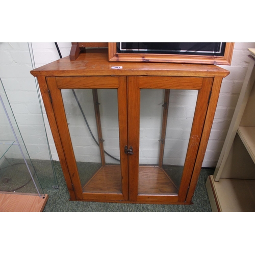 291 - Oak early 20thC glazed Shop keepers' cabinet