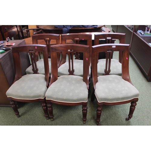 293 - Set of 6 Victorian Mahogany dining chairs with upholstered seats