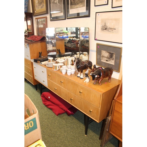 308 - Mid Century Dressing table with brass handles (matches previous lot)