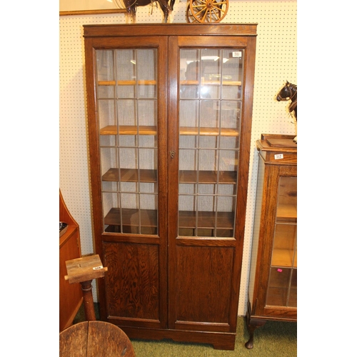 311 - Oak Glazed leaded bookcase