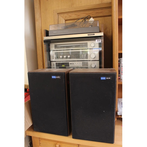 332 - Pioneer Stacking stereo system and speakers