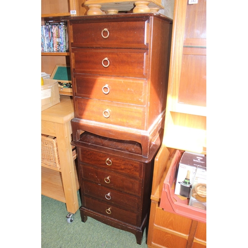 340 - Pr of Stag Bedside chests with brass drop handles